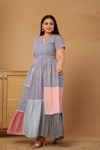 Marina striped midi dress