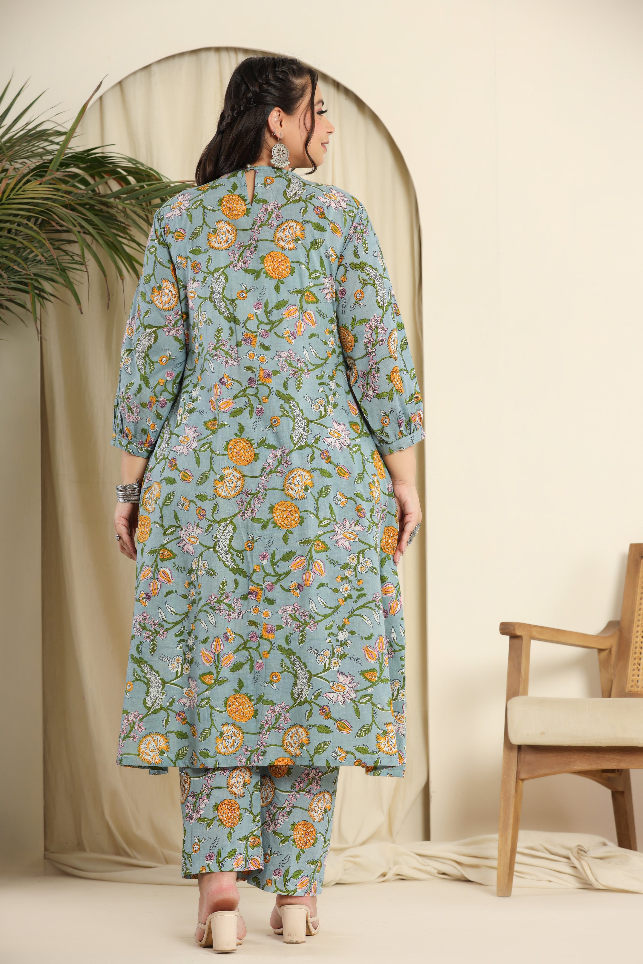 Turquoise floral co-ord set