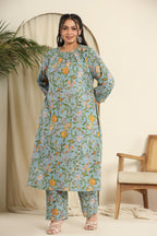 Turquoise floral co-ord set