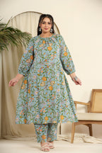 Turquoise floral co-ord set