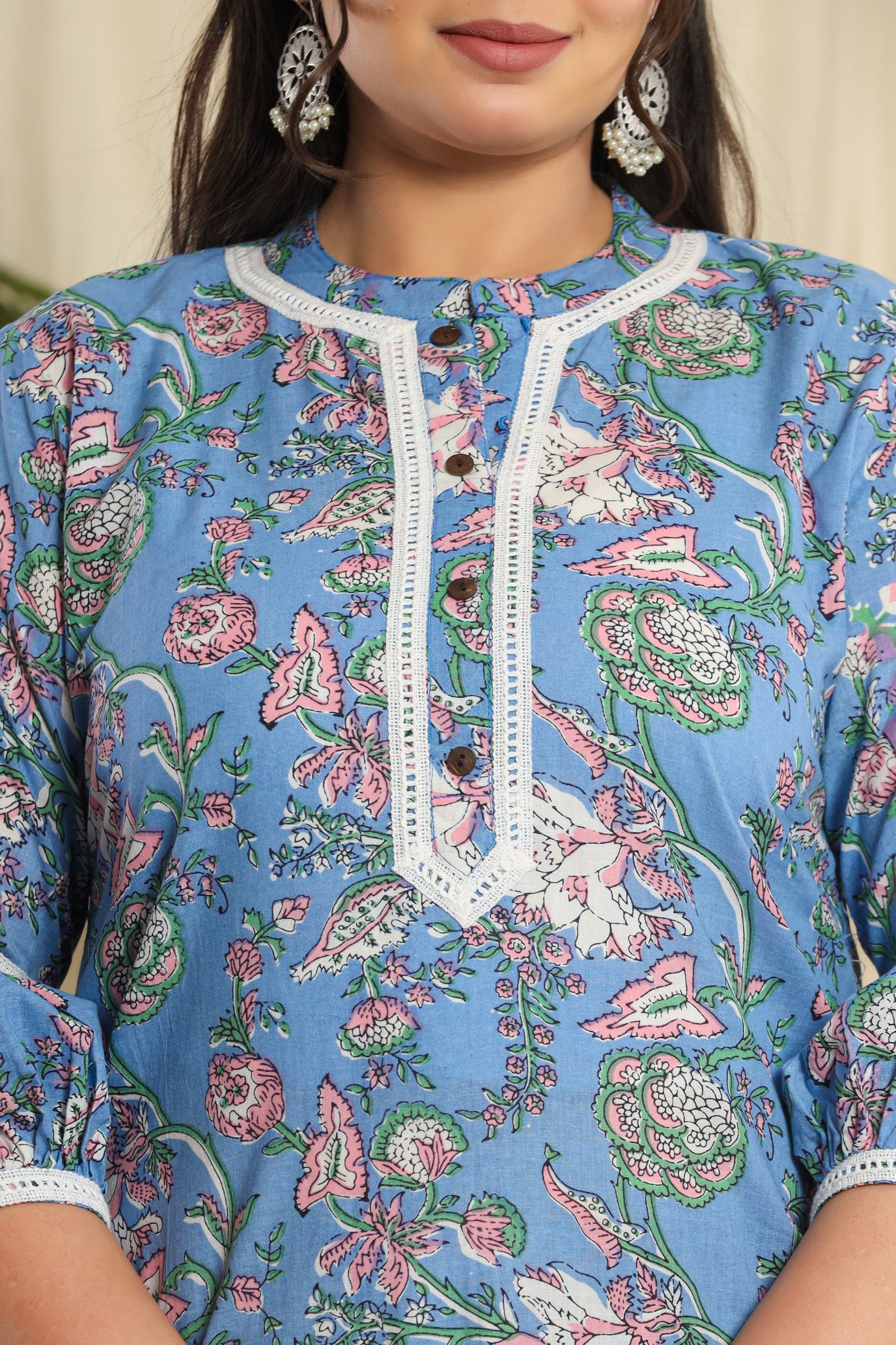 Blue floral printed co-ord set