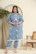 Blue floral printed co-ord set