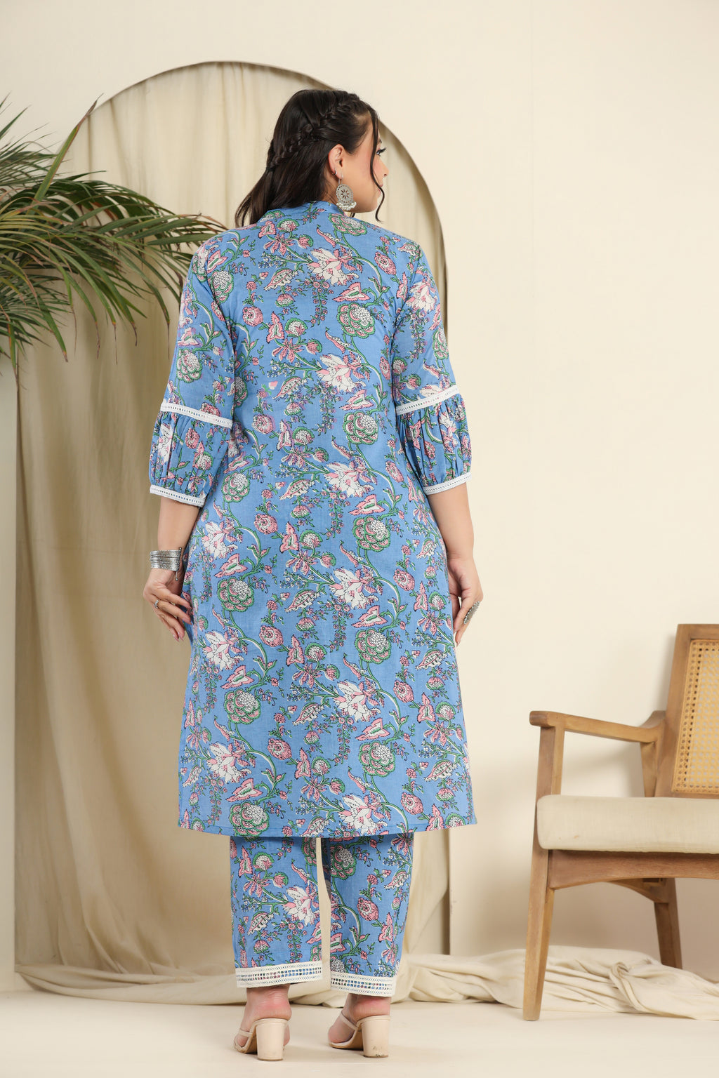 Blue floral printed co-ord set