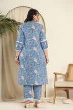 Blue floral printed co-ord set