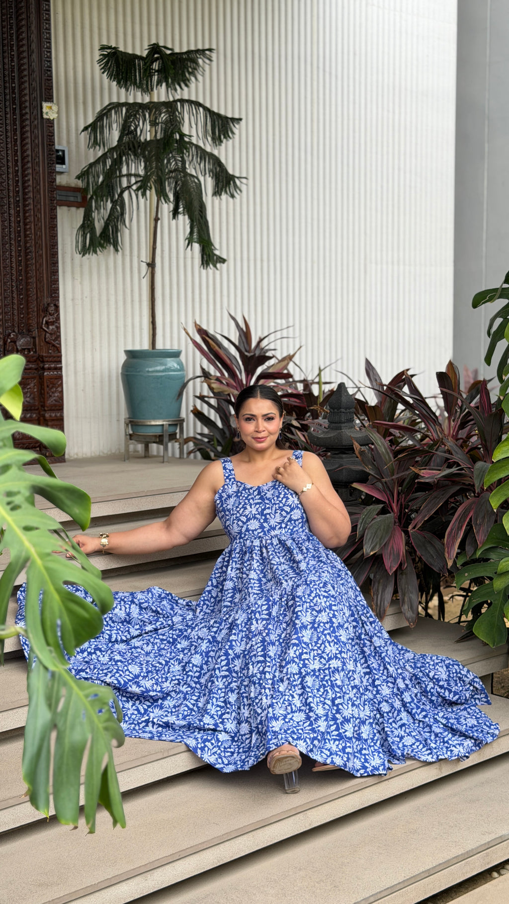Blue floral Dress