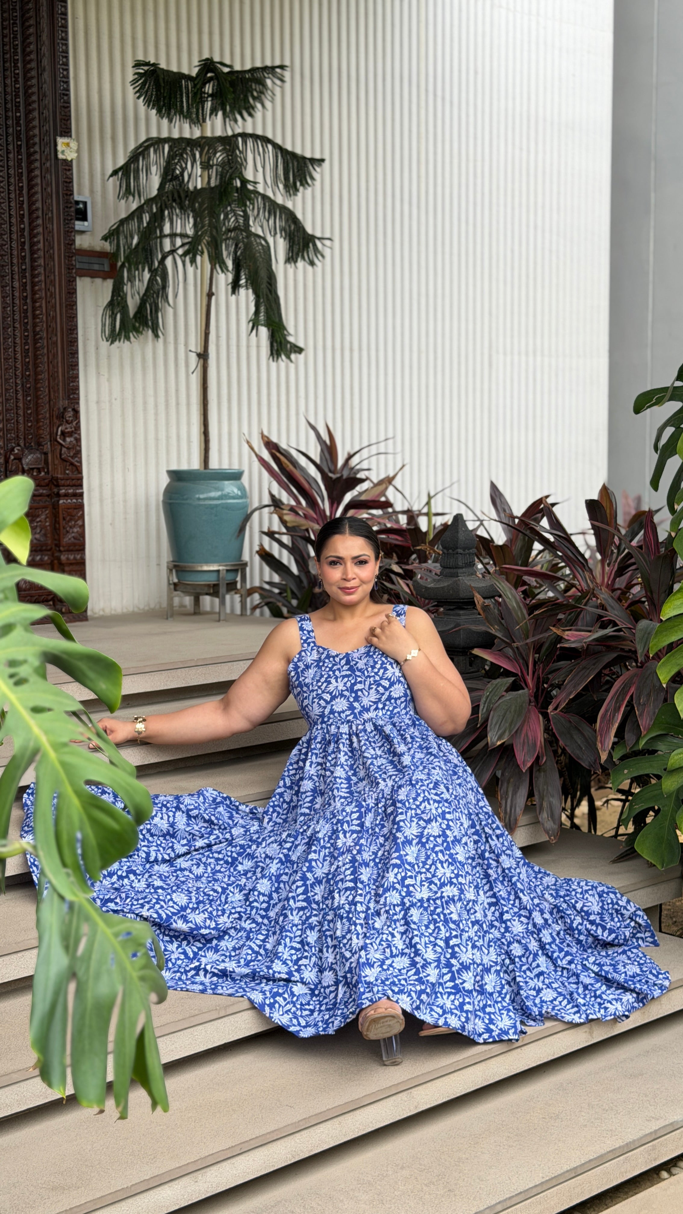 Blue floral Dress