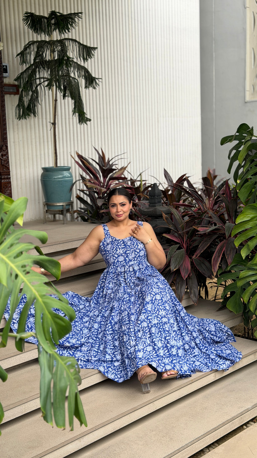 Blue floral Dress