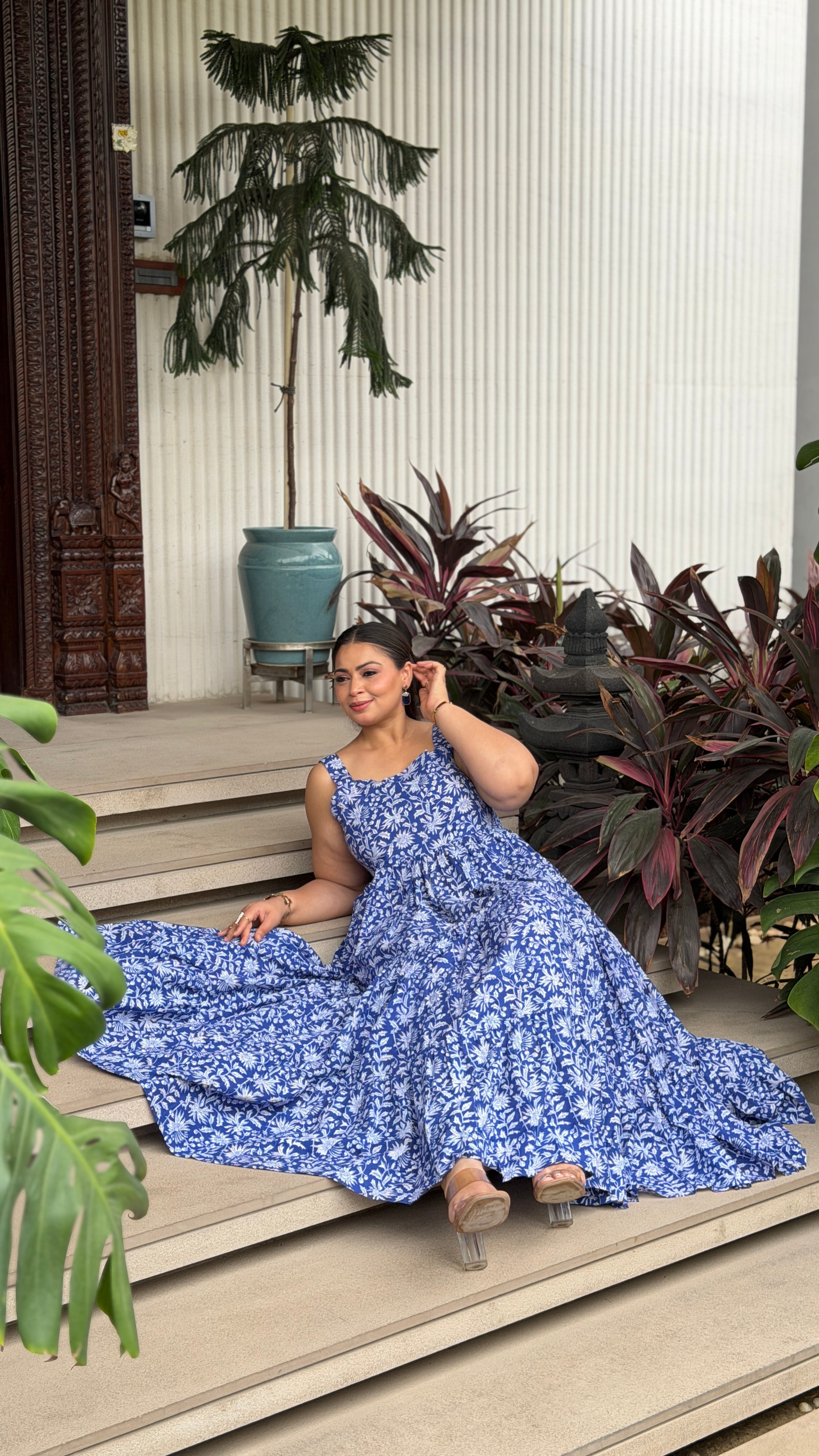 Blue floral Dress