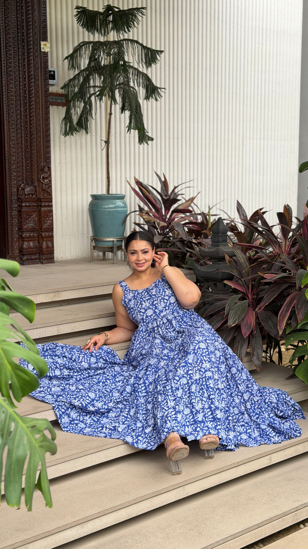Blue floral Dress