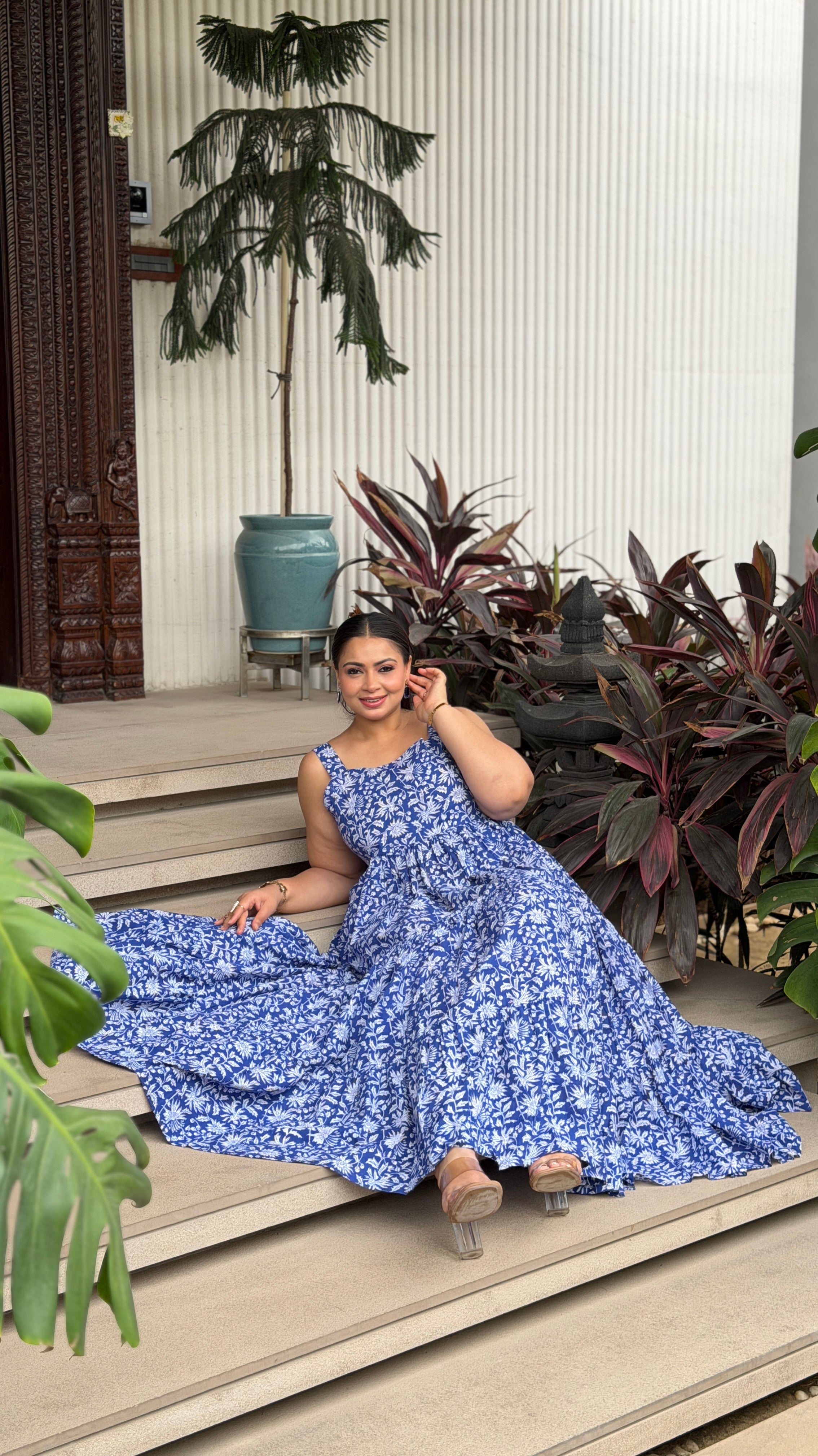 Blue floral Dress