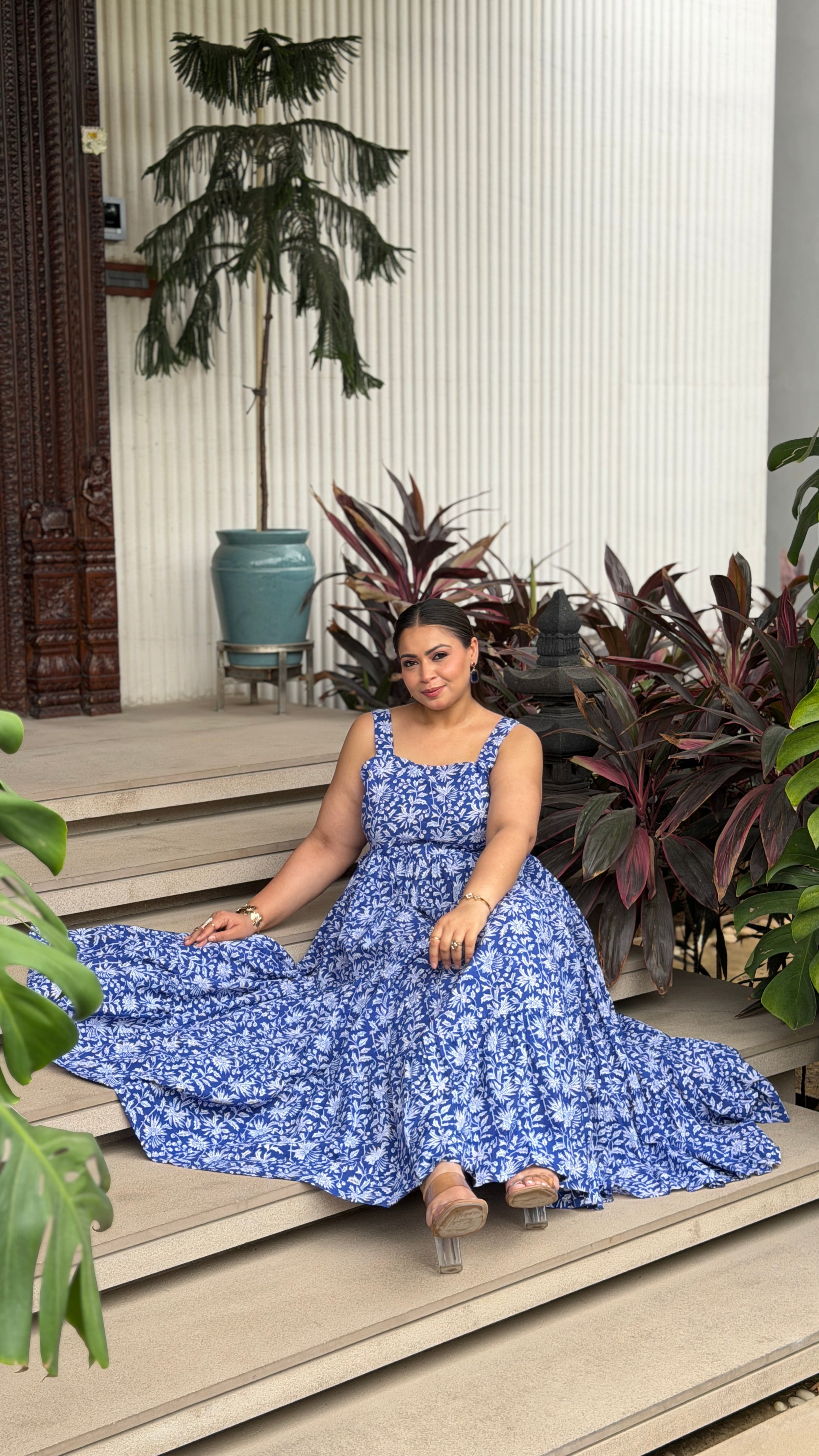 Blue floral Dress