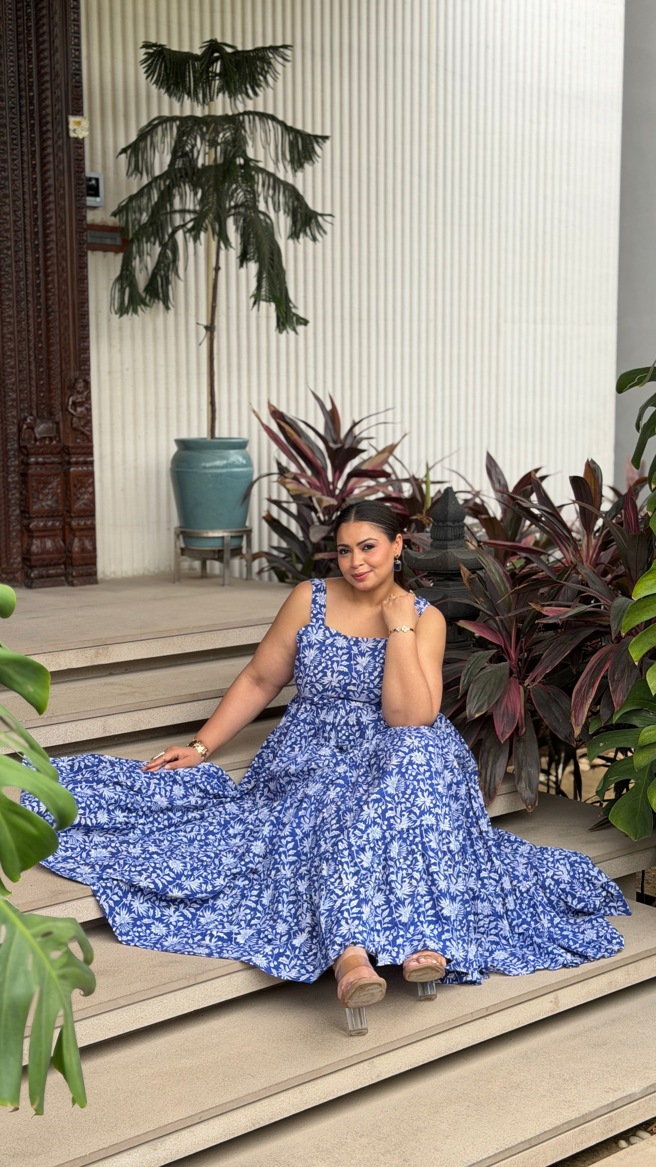 Blue floral Dress