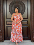 Orange floral dress