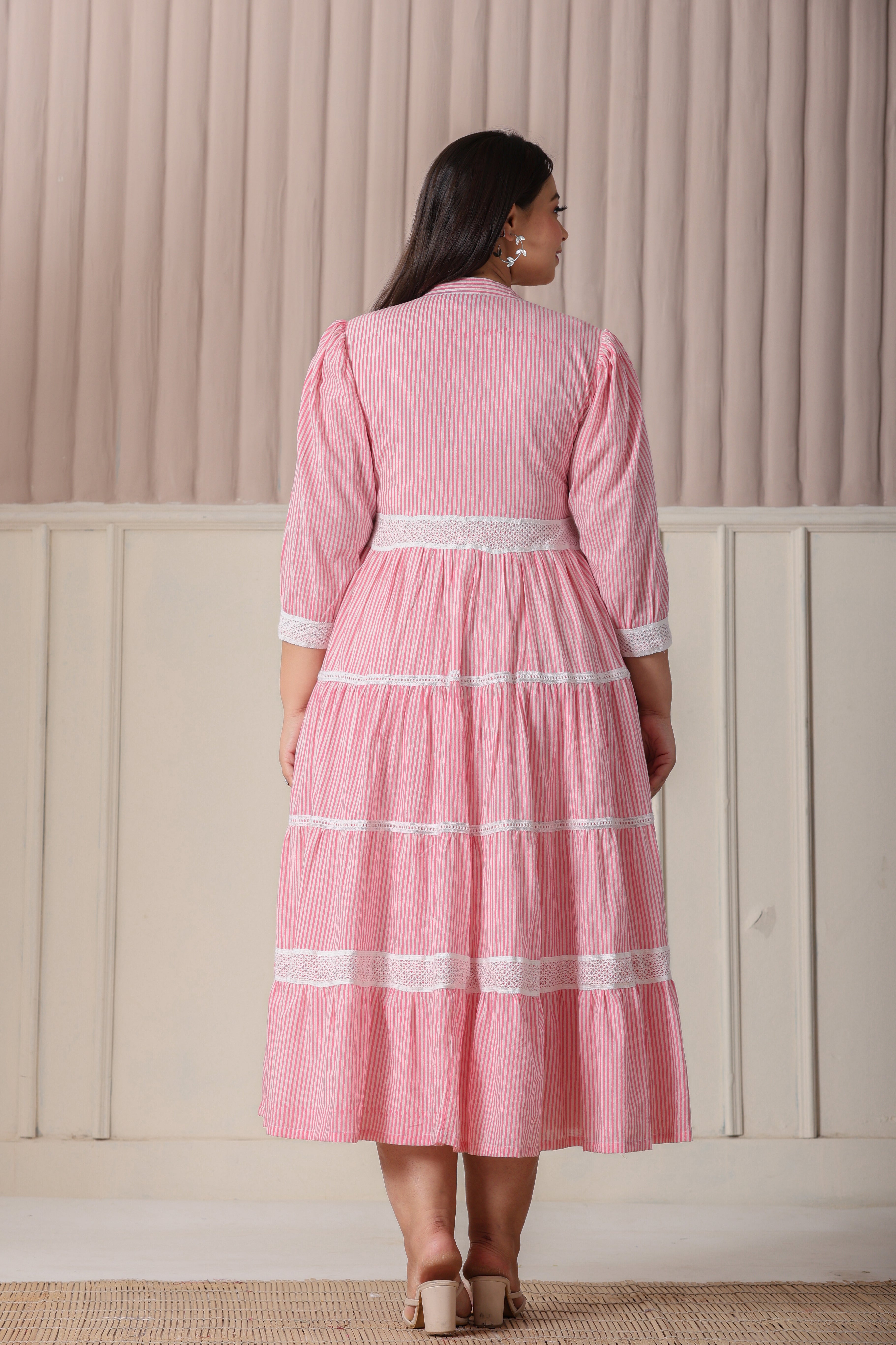 Pink white stripe Dress