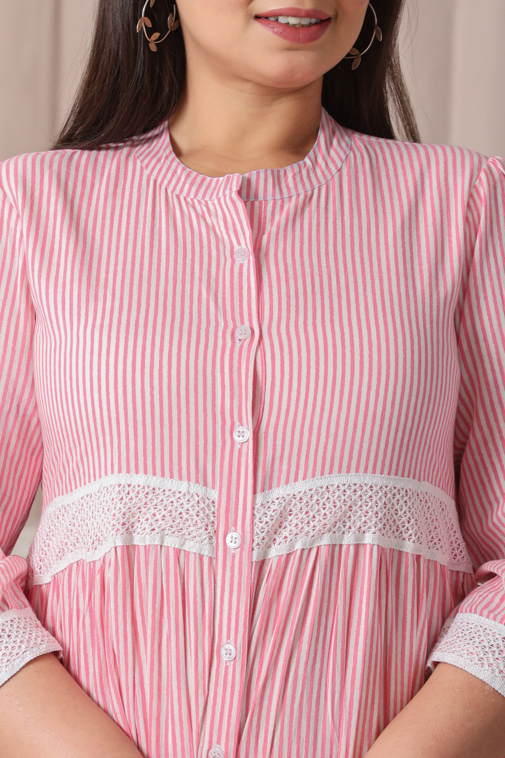 Pink white stripe Dress