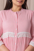 Pink white stripe Dress