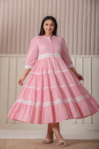 Pink white stripe Dress