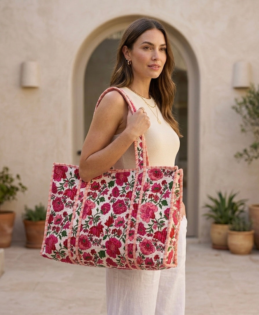 Pink Peony Bags