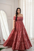 Red smocked Dress