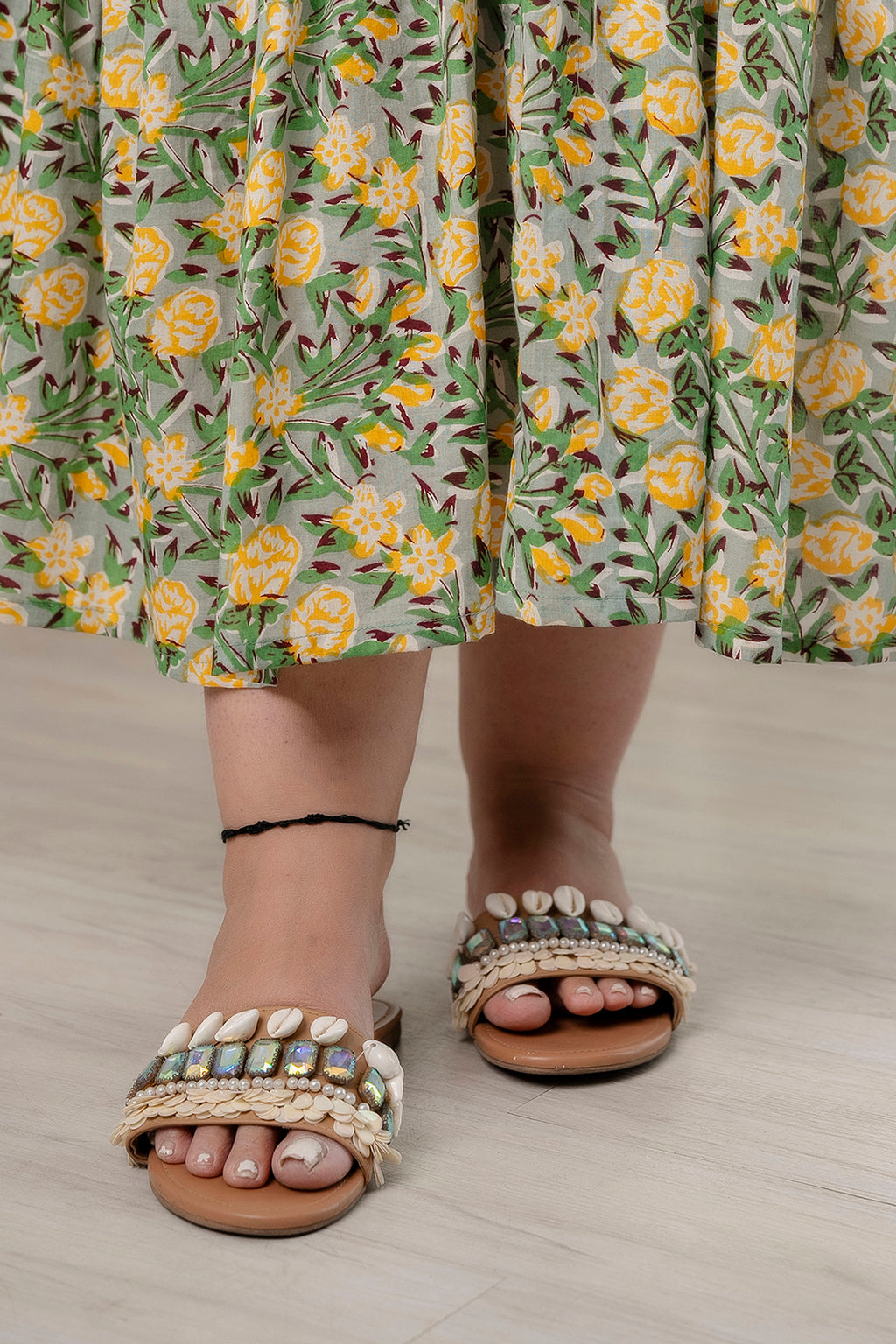Lemon green Ruffle Dress