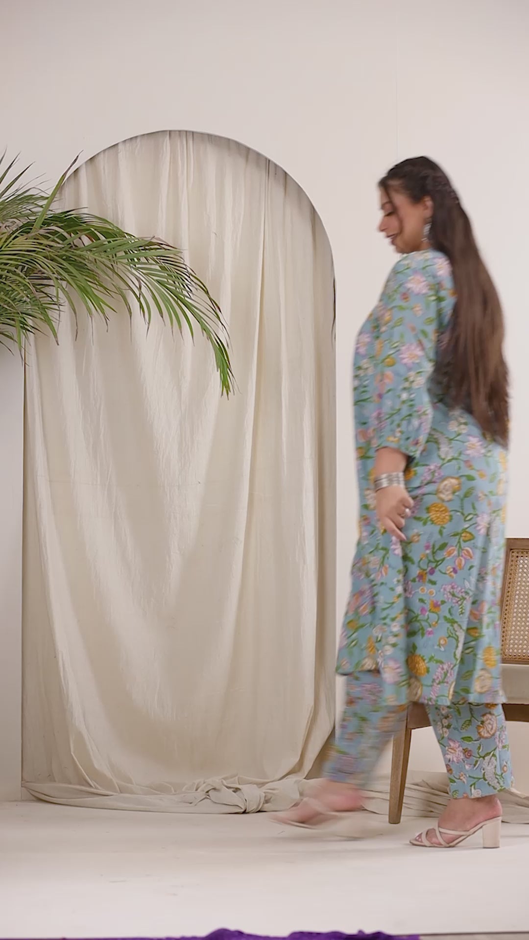 Turquoise floral co-ord set